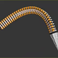 Mechanical Snake Device With Orange Silver Segments Curved Structure And Head Tail Design 3d model