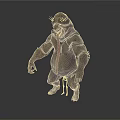 3D Monster Creature Design Featuring Muscular Limbs Dark Skin and Tentacle Details