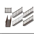Various Staircase Designs With Wooden And White Railings For Interior Spaces