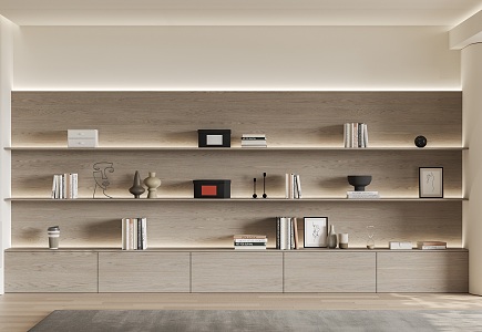 Modern Bookshelf Bookcase Whole Wall Bookshelf 3d model