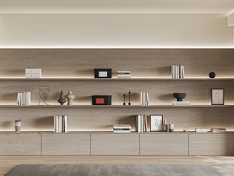 Modern Bookshelf Bookcase Whole Wall Bookshelf 3d model