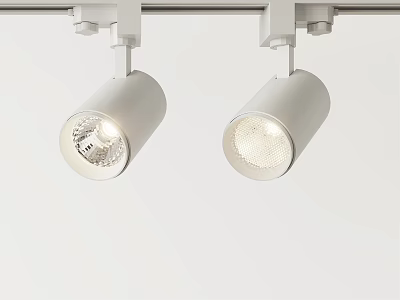 Modern White Track Mounted Downlights With Bright Illumination For Interior Design 3d model