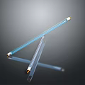 Blue Transparent Glass Light Tubes With Metal Connectors For Household Lighting