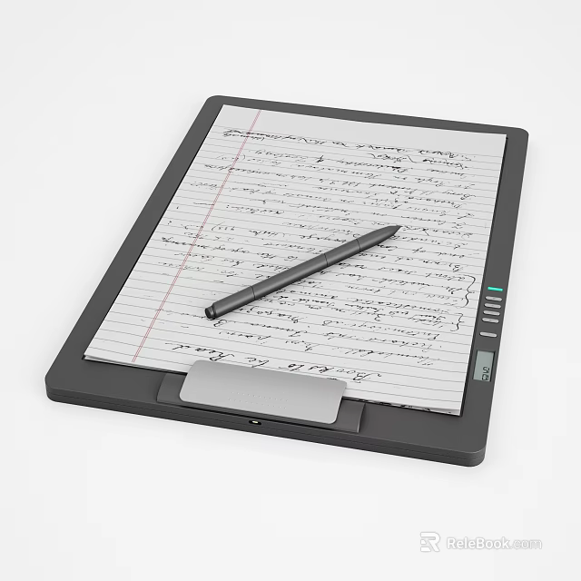 Digital Electronic Writing Tablet With Handwritten Notes And Stylus Pen 3d model