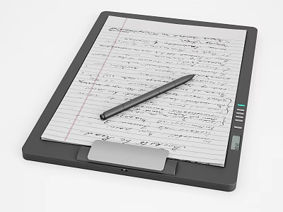 Digital Electronic Writing Tablet With Handwritten Notes And Stylus Pen 3d model