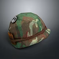 Camo Pattern Hat With Peace Sign And Decorative Band For Daily Use