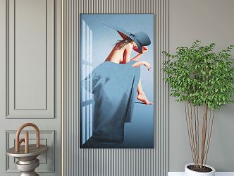 modern figure painting decorative painting 3d model