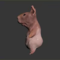 Cute Pink Pig 3D Character Model With Standing Pose And Big Ears