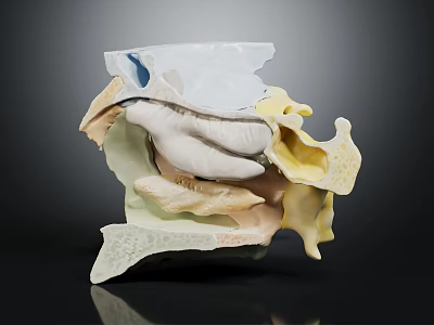 Detailed Anatomical Model of Human Organ Showing Nasal Hair and Cavity Structure 3d model