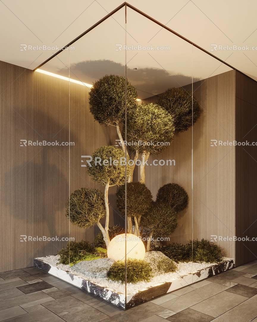 Modern landscape sketch interior glass landscape landscaping model