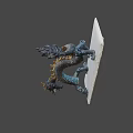Detailed Bronze Dragon Statue With Scales Claws And White Base
