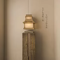 New Chinese ancient building chandelier 3d model