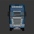 Blue Heavy Duty Truck Model With Front LED Lights And Shiny Wheels