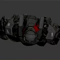 3D Model Mechanical Robot Character With Gray Armor Red Accents And Detailed Structure