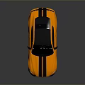 Orange Sports Car with Black Roof Stripes and Modern Exterior Design
