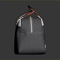 Stylish Gray And White Combination Handbag With Red Leather Handles For Daily Use