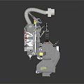 Industrial Equipment With Transparent Protective Shield Mobile Wheels Control Panel And Flexible Hose