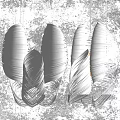 Modern White Curved Pleated Chandelier Design For Interior Hanging Decoration