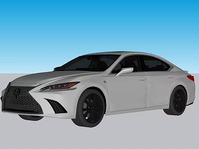 White Lexus Sedan With Modern Exterior Design And Black Alloy Wheels 3d model