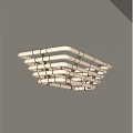 Modern Unique shaped Chandelier Design With Artistic Curved Lines And Lighting Elements 3d model