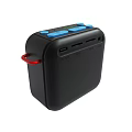 Portable Blue Device With Black Top Blue Buttons Green Strip And Red Handle