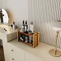 Wooden Multi Tiered Shelf Organizing Skincare And Cosmetics On Dressing Table