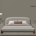 Modern Bedroom Interior Design With Upholstered Headboard Wooden Nightstands And Table Lamp