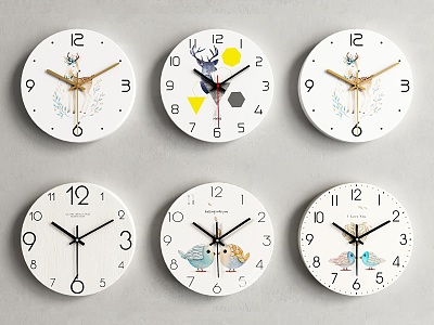 Nordic clock wall clock 3d model