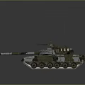 Military Combat Tank Featuring Camouflage Paint Cannon Turret And Antenna