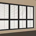 Modern Casement Windows With Dark Frames Multiple Panes And Sleek Interior Design 3d model