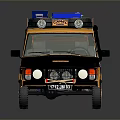 Yellow Vintage Off Road SUV With Copper Logo Roof Rack And Storage Boxes
