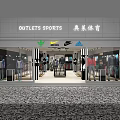 Outlets Sports Clothing Store Featuring Top Brand Logos And Window Displays