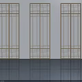 Three Light Colored Hinged Doors With Grid Pattern For Interior Design 3d model