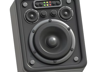 Smart Speaker With Large Woofer Front Control Panel Adjustable Knobs And Indicator Lights 3d model