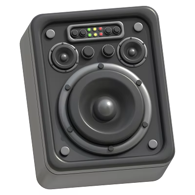 Smart Speaker With Large Woofer Front Control Panel Adjustable Knobs And Indicator Lights 3d model