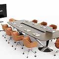 Modern Conference Table and Chair Mobile TV 3d model
