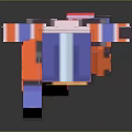 Pixel Style Character With Orange Blue Hair Waving In Colorful Outfit
