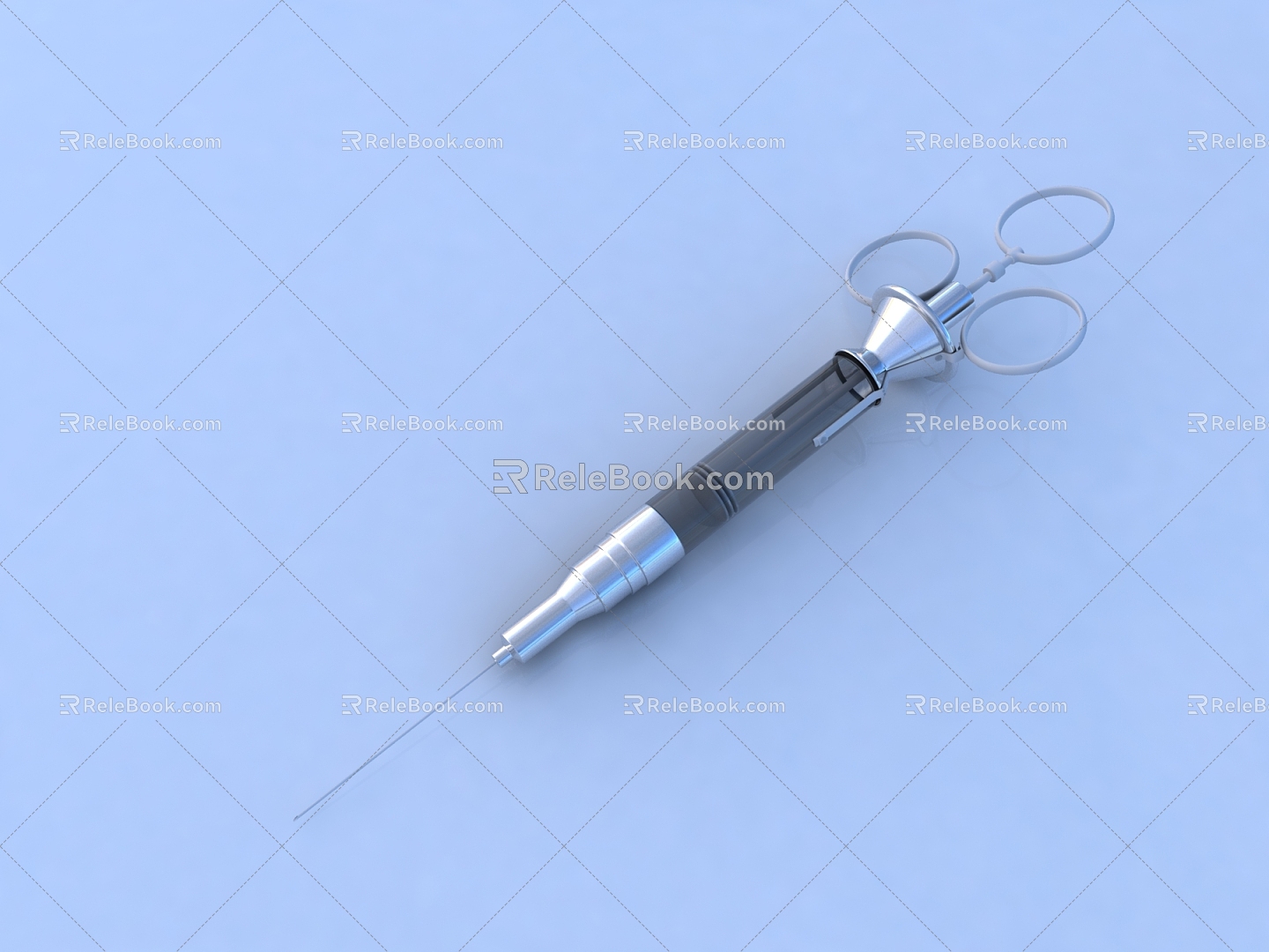 Old-fashioned syringe syringe needle medical equipment 3d model