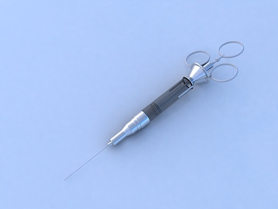 Old-fashioned syringe needle medical equipment 3d model