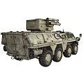 Military Green Wheeled Tank With Armored Body And Mounted Cannon System