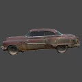 Rusty Vintage Classic Car With Old Exterior And Retro Design Features