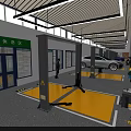 4S Shop Indoor Service Bay With Car Lift And Staff Rest Area