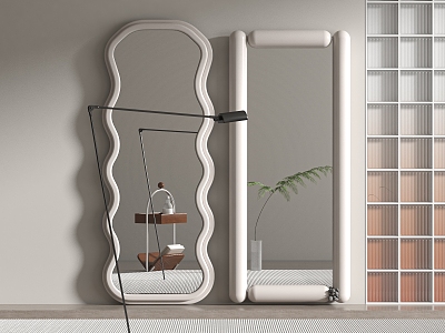 Nordic Internet Celebrating Decorative Mirror Floor Mirror Full Body Mirror Fitting Mirror 3d model