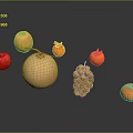 Fresh Colorful Fruit Variety Display With Honeydew Grapes Pomegranates Oranges And Apples