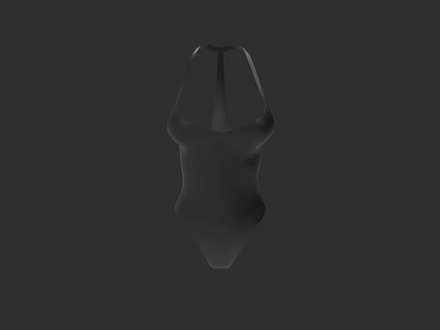 Elegant Woman In Fitted Black Dress Silhouette On Minimalist Background 3d model