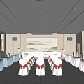 Wind Hotel Lobby Ballroom Reception Hall Wedding Hall 3d model