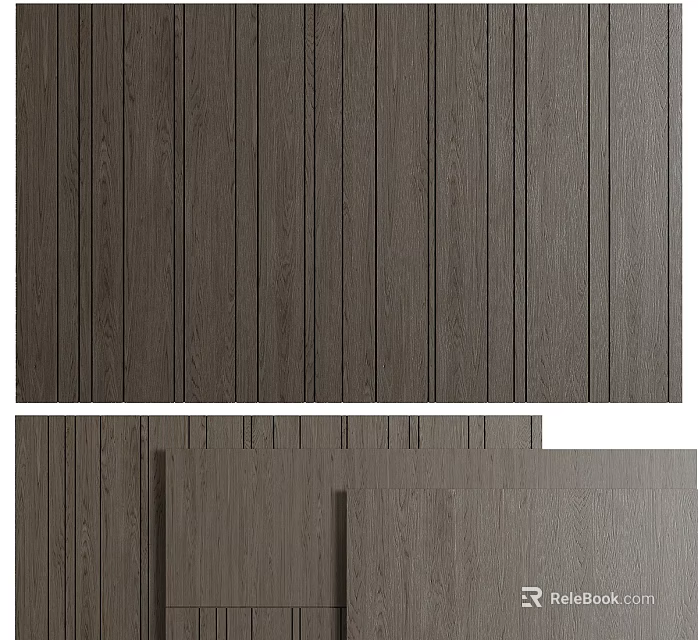 Modern Wooden Background Wall With Vertical Striped Panel Design For Interior Decor 3d model 