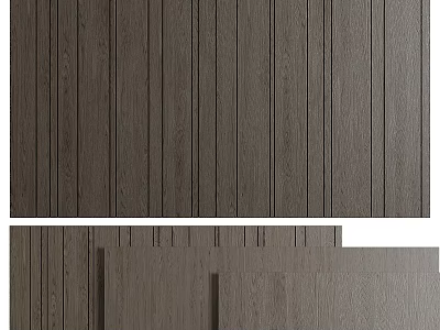 Modern Wooden Background Wall With Vertical Striped Panel Design For Interior Decor 3d model