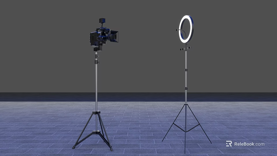 Lighting Combos Studio Light and Ring Light with Tripod Stands for Photography Use 3d model 
