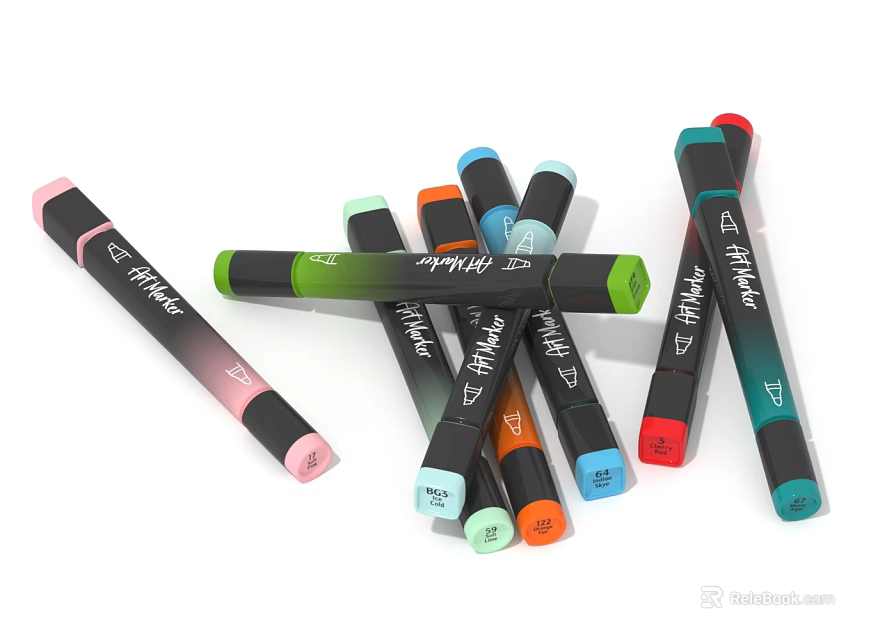 Assorted Colorful MAXPEN Markers With Multicolored Caps And Pen Bodies For Household Use 3d model 